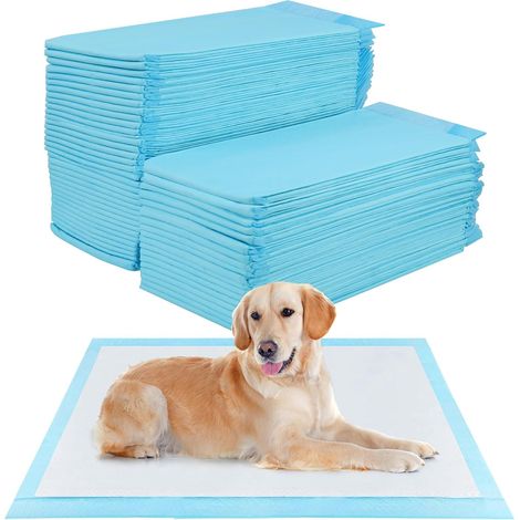 50 Pièces Alaise pour Chien, 60 x 90cm Aleses Jetables pour Chien, 5 Couches Tapis Educateur Chiot, Tapis Hygiénique Absorbant, Anti-Fuite et Séchage Rapide (1/5)