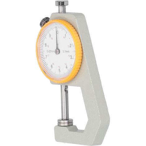 Jauge d'épaisseur à cadran plat pour cuir tanné végétal, outil de mesure DIY 0-20 mm (1/5)