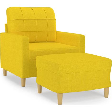Maison Exclusive - Sessel mit Hocker Hellgelb 60 cm Stoff (1/5)