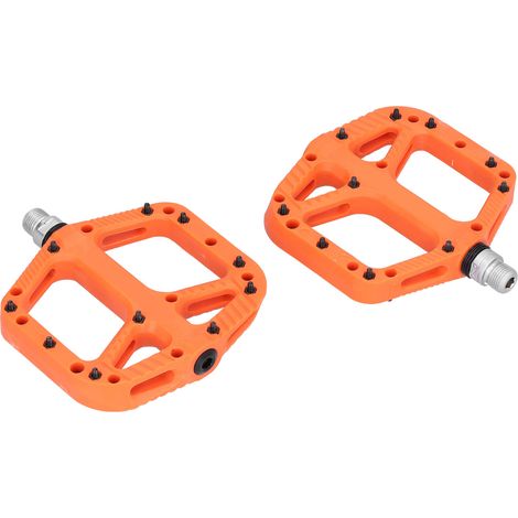 Breite, komfortable, hochgeschwindigkeitsgelagerte, verstärkte Nylon-Fahrradpedale – Fahrradzubehör – Orange (1/5)