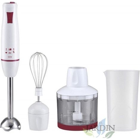 Frullatore a Immersione 500W, Campana anti-splash, Powerbell Plus, Easy-Click, include fruste