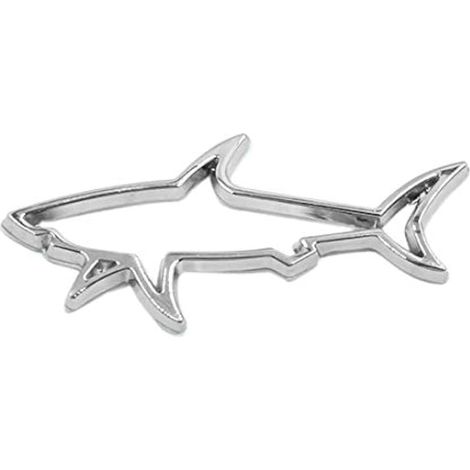 Autocollant décoratif pour voiture motif requin argenté (1/3)