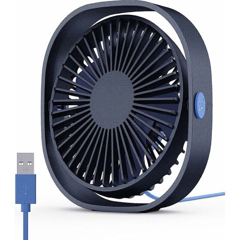 Mini Ventilateur Bureau USB – Bleu – Silencieux, 3 Vitesses – Prise en Main Rapide (1/4)