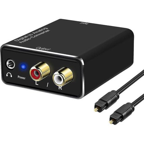 Convertisseur audio numérique-analogique (DAC), adaptateur audio stéréo numérique SPDIF optique vers analogique RCA L/R et AUX 3,5 mm (1/5)