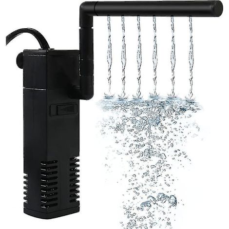 Filtre interne pour aquarium avec débit réglable et pompe à eau pour aquariums de 20 à 250 litres, silencieux, 20 W. - AquaForge (1/2)