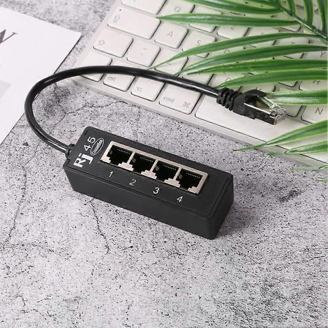 Câble répartiteur de réseau Ethernet RJ45 LAN 4 en 1, 1 connecteur mâle se divise en 4 ports LAN, pour accessoires d'extension de réseau. (1/5)