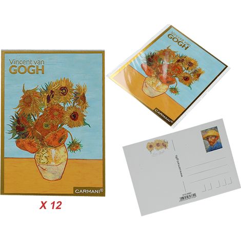 Lot de 12 cartes postales Van Gogh tournesols, cadeau artistique (1/4)