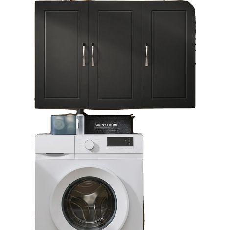 Armario colgante, almacenamiento multiusos, estantes ajustables, negro (1/2)