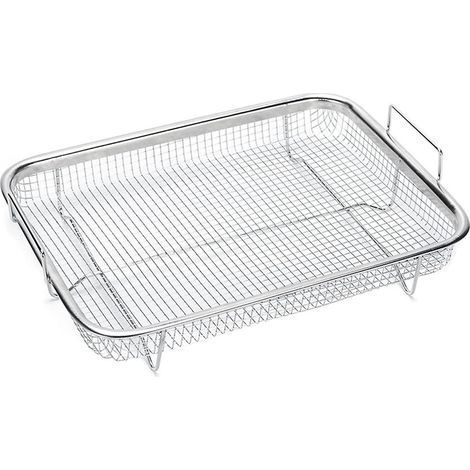 1 panier à friture pour four, panier en maille antiadhésive, plateau de friture en maille métallique