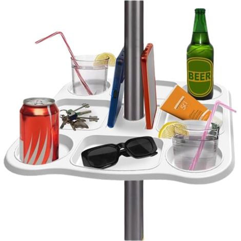 TAVOLINO/VASSOIO PER OMBRELLONE DA SPIAGGIA 37x37x5,5 cm
