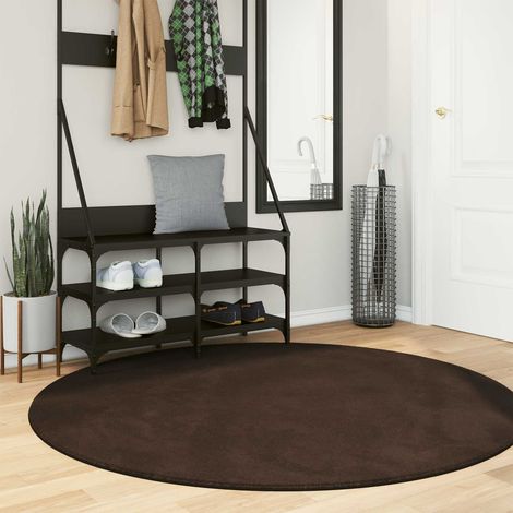 Alfombra suave y lavable de pelo medio HUARTE Marrón Ø 160 CM