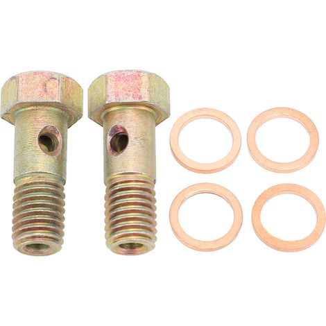 1 coppia di bulloni banjo per pinza freno, set di bulloni banjo M10x1 per tubo freno pinza, 5 tubi flessibili in acciaio inossidabile con rondelle. (1/5)