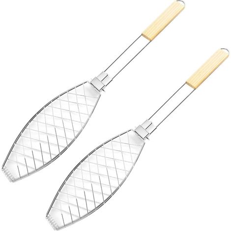 Lockable Fish Grill Basket, 2 Pieces (1/5)