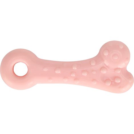 Jouet à mâcher pour chien en forme d'os, bâton de jeu rose pour nettoyer les dents et interaction canine (1/5)