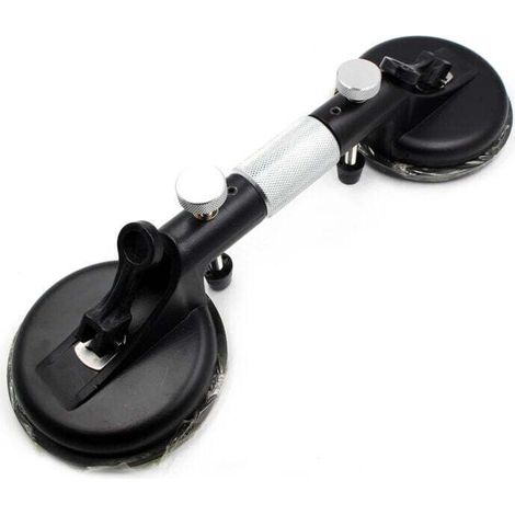 Ventouse à double tête pour carrelage, ventouse sous vide pour carrelage en verre, ventouse renforcée, épisseuse de joint, pompe à main en marbre, noire (1/4)