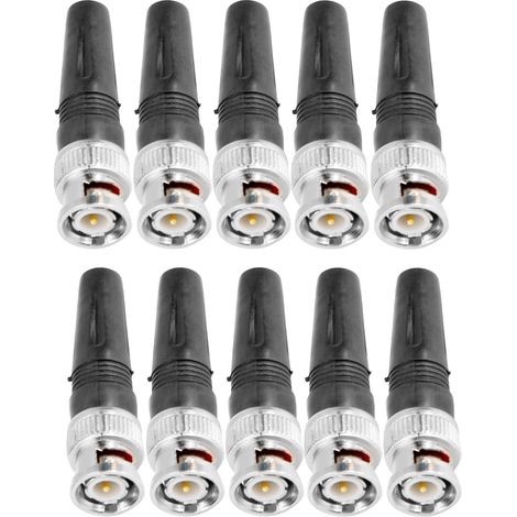 Lot de 10 adaptateurs BNC mâles droits pour câbles caméra et vidéo (1/5)