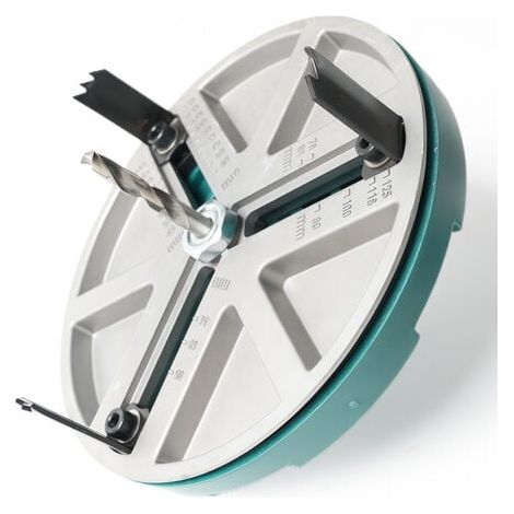 Scie à trous réglable,Diamètre réglable 45-130 mm,pour Bois Massif, Placoplâtre, Panneaux Composites en Aluminium, Panneaux en Plastique (1/5)