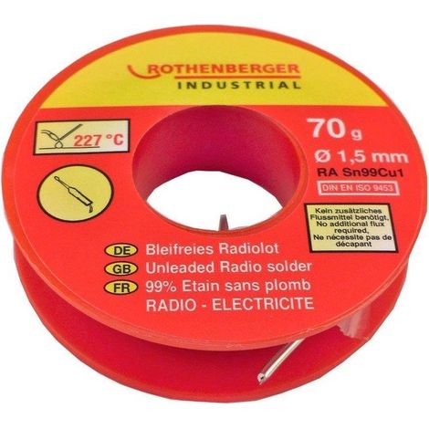 ROTHENBERGER Bobine étain radio 1,5 mm, 200 g. ROTHENBERGER