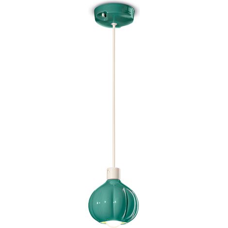 DECO' AFOXE C2640, Lampada a Soffitto Sospensione in Ceramica, - Colore: Turchese (1/4)