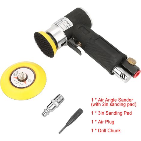 Beyamis Mini ponceuse pneumatique d'angle 90° pour polissage et meulage, plateau de ponçage de 2 ou 3 pouces. (1/5)
