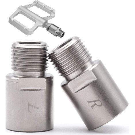 Paire de rallonges de pédales de vélo, entretoise de 20 mm pour pédales de VTT/vélo de route, en acier robuste, compatible avec les pédales filetées de 9/16 pouce. (1/5)