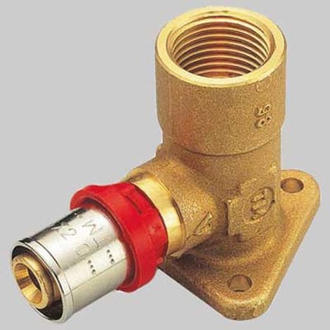 RACCORDO CURVO FEMMINA CON FLANGIA H=50 A PRESSARE TIEMME - 16 x 1/2