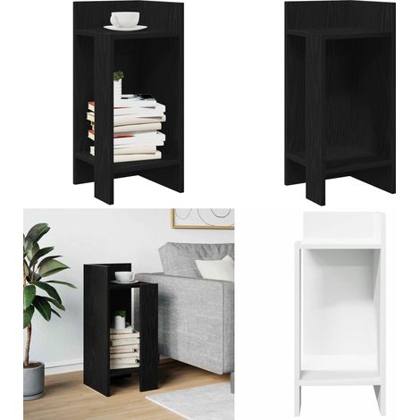 vidaXL Table d'appoint avec étagère noir 25,5x27x60 cm (1/5)