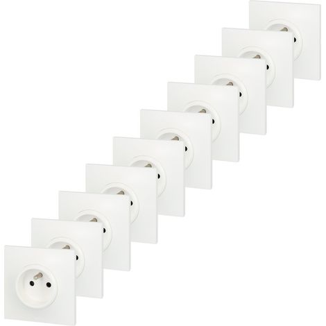 Paquete de 10 enchufes con toma de tierra Neptune, blancos, LEGRAND LEGRAND (1/5)