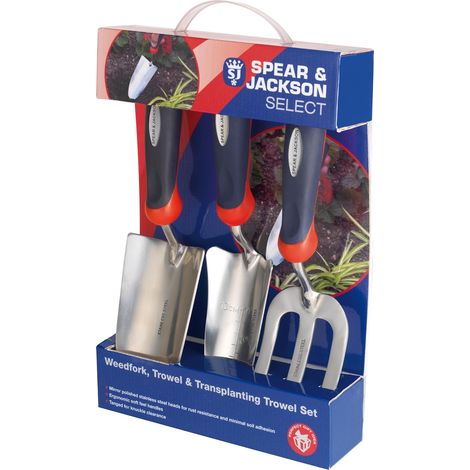 Spear & Jackson 3pc Weed Fork, Trowel & Transplanting Trowel Set SELECT3PS