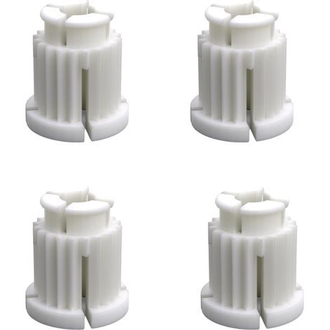 Lot de 4 douilles universelles en plastique blanc Ø 7,5 mm - Pour robinets à deux poignées et têtes de valve - Compatible avec 45976000, 09121200290 - Insert à clipser pour (1/2)