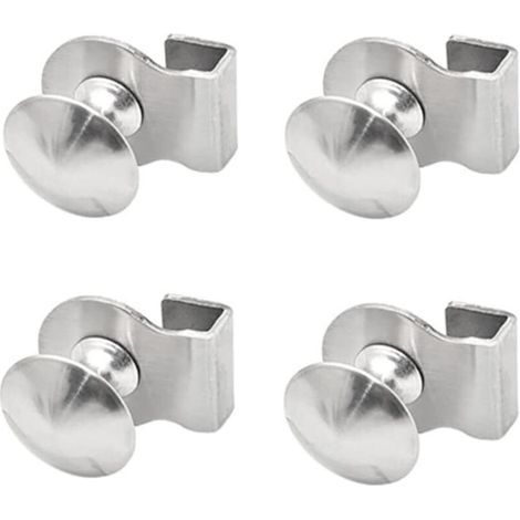 4er-Set Türgriffe für Glastüren – Edelstahl – Bohrfreie Montage – Für Vitrinen mit 5 bis 8 mm Stärke (1/4)