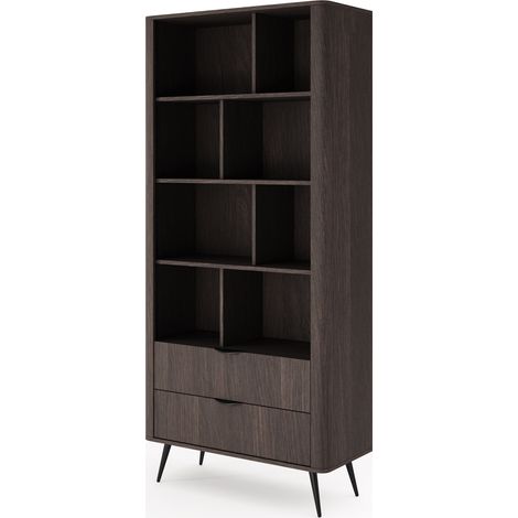 Selsey VERIS - Standregal mit 2 Schubladen, Dunin-Eiche, 88 cm