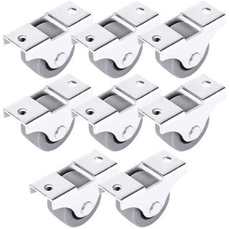 Lot de 8 Mini Roulettes pour Meubles 25mm Roulettes Fixes pour Meubles et Équipements