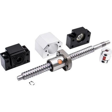 Conjunto de husillo de bolas, grado de precisión C7, compatible con fresadoras CNC, KIT SFU1605-c, 200 mm (1/2)