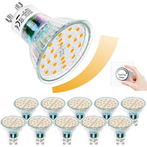 Ampoules LED GU10, GU10 Dimmable lot de 10, GU10 dimmable blanc neutre 4500K 650lm 6W Remplace les ampoules halogènes 65W, Angle de faisceau 120° Spot sans scintillement - 4500K (1/5)