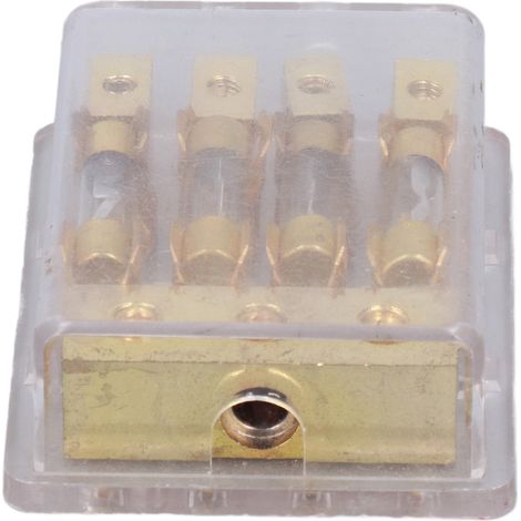 Elektrischer Verteilerblock für Autoradio, 1 Eingang, 4 Ausgänge, Masse, 60-A-Sicherungshalter (1/5)