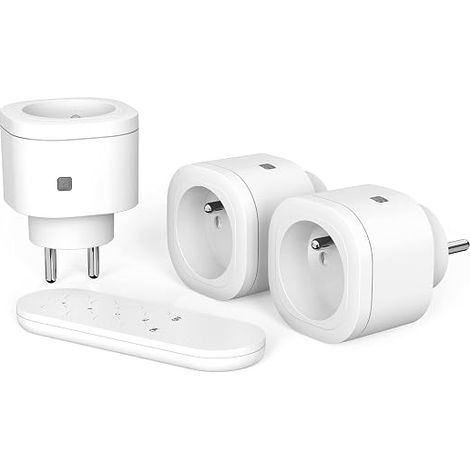Prise Telecommande sans Fil 16A/3680W, Prises Télécommandée Programmable avec 80 M de Distance de Contrôle, Puissance dissipée faible, Fonction All ON All OFF (1/5)