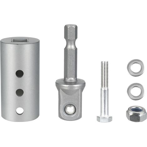 Kit d'adaptateur de perceuse pour cric de remorque en acier inoxydable, avec embout à douille de 1/2 pouces, Compatible avec un arbre d'entranement de 1 pouce (1/5)