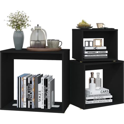 Tables gigognes 3 pcs Noir (1/5)