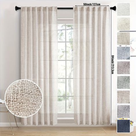 Rideau occultant pour salon, rideau isolant thermique, rideau à œillets uni, convient pour chambre et salon, 127 x 214 cm (50 x 84 po)
