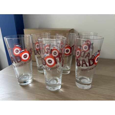 Lot de 6 verres à eau Badoit - 40 cl - Modèle 1778 - Neufs