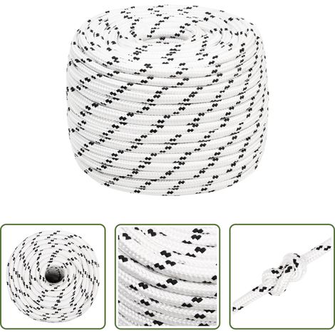 Polyesterseil - Bootsseil Geflochten Weiß 14 mmx25 m Polyester (1/5)
