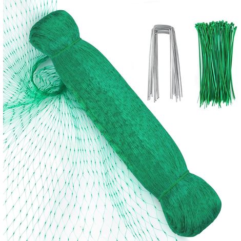 4  10M Filet Anti Oiseaux，Filets de Protection Jardin avec 50 Attaches de Câble et 10 Piquets de Jardin Maille Filet de Protection Filet pour Oiseaux Plantes Bassin Arbres
