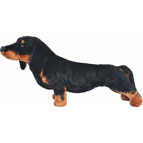 vidaXL Perro teckel de peluche de pie negro XXL (1/2)