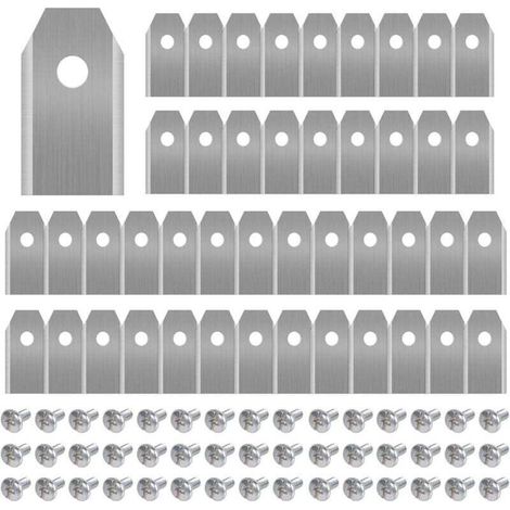 45 lames de rechange en titane pour tondeuses robotiques Husqvarna Automower, Gardena, Yardforce. Robuste (3g/0.75mm) avec vis, longue durée de vie.