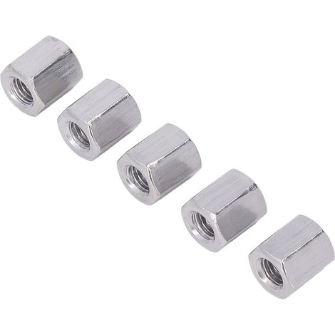 Lot de 10 écrous de raccordement hexagonaux M10 en acier inoxydable 304, filetage métrique, pour boulons et goujons (1/5)