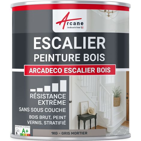 Peinture pour escalier en bois - 1 kg Gris Mortier - RAL 060 60 05 - ARCANE INDUSTRIES