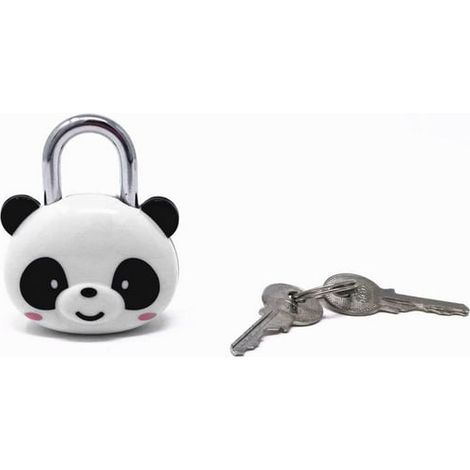 Cadenas Panda Mignon avec Clés, Antivol pour Valise, Casier, Armoire, 2 Clés Incluses, Sécurité Fiable, Design Adorable, Métal Durable (1/5)