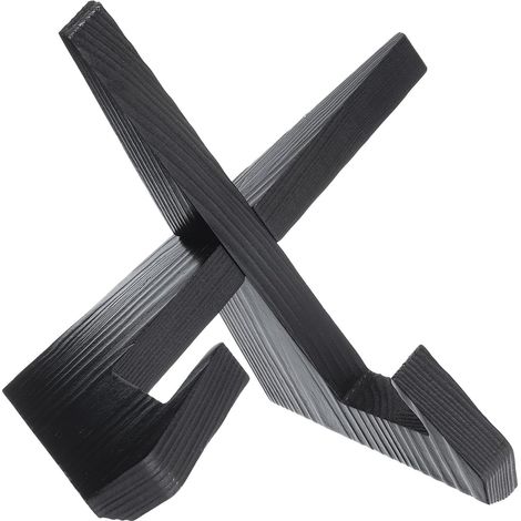 Supports d'assiettes en bois pour présentation, 16,5 cm, chevalet décoratif pour plateaux, bols, plats, photos, livres, décoration de table, noir (1/5)