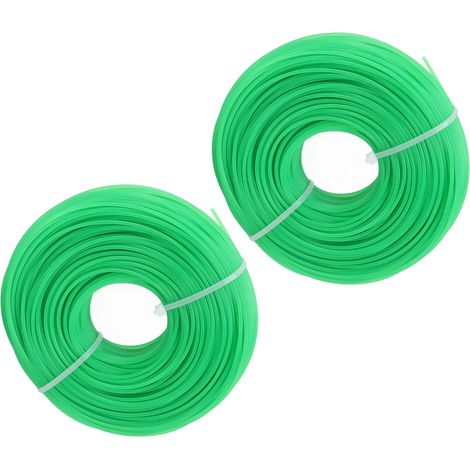 Lot de 2 Bobines de Fil Nylon pour Coupe-Bordure Électrique de Jardin, 100m, 1,6mm, Vert (1/5)